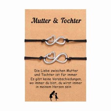 Aunis Mutter Tochter Armband Sets Für 2 Herz Armbänder Schmuck Geschenke für Mama Tochter Weihnachten Muttertag-A004-Infinity Heart