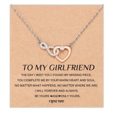 Aunis Gifts for Girlfriend Infinity Heart Rosegold Necklace Romantic Gifts for Her-  A004-Infinity Heart Necklace