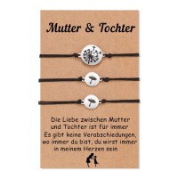 Aunis Mutter Tochter Armband Sets Für 3 Geschenk Für Mama Tochter Mädchen Weihnachten Muttertag Geburtstag Erntedankfest-A005-Dandelion