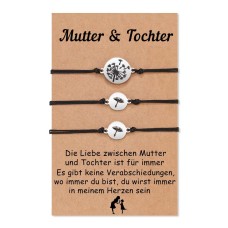 Aunis Mutter Tochter Armband Sets Für 3 Geschenk Für Mama Tochter Mädchen Weihnachten Muttertag Geburtstag Erntedankfest-A005-Dandelion