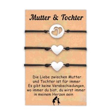 Aunis Mutter Tochter Armband Sets Für 3 Geschenk Für Mama Tochter Mädchen Weihnachten Muttertag Geburtstag Erntedankfest-A005-Matching Hearts