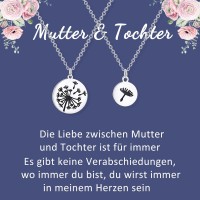 Aunis Mutter Tochter Kette für 2 Löwenzahn/Passendes Herz Halskette Geschenke für Mama Tochter-A006-Dandelion