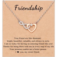 Aunis Friendship Gifts for Women, Infinity Heart Necklace Gift for A Best Friend Birthday Christmas B0B4RKJ5KC