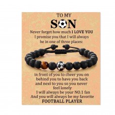 Aunis Football Gifts for Boys 8-12 Football Bracelet Teenage Boy Gifts for Son Birthday Christmas C-001-son