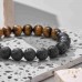 Aunis Dad Birthday Gifts Natural Lava Stone Bracelets Gifts for Dad Husband Father's Day Thanksgiving Day C-010-dad