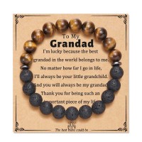 Aunis Grandad Christmas Gifts Natural Lava Stone Bracelets Birthday Gifts for Him Father's Day Thanksgiving Day Christmas C-010-grandad