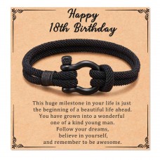 Aunis 18th Birthday Gifts for Boys Braided Rope Bracelets Gifts for Him Son Friend Boyfriend C-011-18th birthday