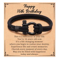 Aunis 16th Birthday Gifts for Boys Braided Rope Bracelets Happy Birthday Gifts for Him C-011-16th birthday