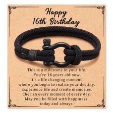 Aunis 16th Birthday Gifts for Boys Braided Rope Bracelets Happy Birthday Gifts for Him C-011-16th birthday