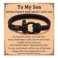 Aunis Son Gifts From Mum Dad Braided Rope Bracelets Teenage Boy Christmas Birthday Gifts C-011-son