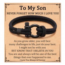 Aunis Son Gifts From Mum Dad Braided Rope Bracelets Teenage Boy Christmas Birthday Gifts C-011-son