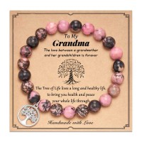 Aunis Grandma Gifts From Grandchildren Tree of Life Natural Stone Bracelet Thank You Gifts Birthday Christmas C12