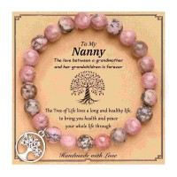 Aunis Nanny Gifts From Grandchildren Tree of Life Natural Stone Bracelet Thank You Gifts Birthday Christmas Thanksgiving C-012-nanny