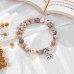 Aunis Elephant Gifts for Women Pink Natural Stone Bracelet Good Luck Gifts for Friends Women Girls for Christmas Birthday C-013-pink elephant