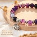 Aunis Elephant Gifts for Women Purple Natural Stone Bracelet Good Luck Gifts for Friends Women Girls for Christmas Birthday C-013-purple elephant