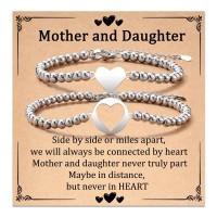 Aunis Mother Daughter Gifts Sweet Heart 2 Pcs Bracelets Daughter Gifts From Mum for Christmas Birthday Thanksgiving C-016-mother daughter