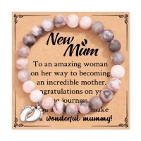 Aunis New Mum Gifts Natural Stone Bracelets Gifts for New Mums C-017-new mum pink