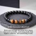 Aunis 40th Birthday Gifts for Men Black Onyx Brown Tiger Eye Stone Beaded Bracelet Birthday Gifts for Men Him C-018-40th