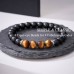 Aunis 40th Birthday Gifts for Men Black Onyx Brown Tiger Eye Stone Beaded Bracelet Birthday Gifts for Men Him C-018-40th