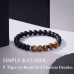 Aunis 50th Birthday Gifts for Men Black Onyx Brown Tiger Eye Stone Beaded Bracelet Birthday Gifts for Men Him C-018-50th