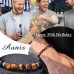 Aunis 50th Birthday Gifts for Men Black Onyx Brown Tiger Eye Stone Beaded Bracelet Birthday Gifts for Men Him C-018-50th