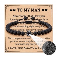 Aunis Gifts for Him to My Man Bracelet Anniversary Jewelry Gifts for Him 100 Languages I Love You Valentines Day Bracelets for Boyfriend Husband C-002-gifts for my man