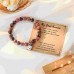 Auntie Christmas Gifts Bean Pink Nature Stone Bracelet Gifts for Women Birthday Gifts for Best Auntie  C-021-bean pink-auntie