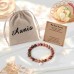 Auntie Christmas Gifts Bean Pink Nature Stone Bracelet Gifts for Women Birthday Gifts for Best Auntie  C-021-bean pink-auntie