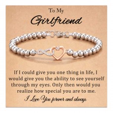 Aunis Gifts for Girlfriend Infinity Heart Bracelet for Girlfriend Romantic Birthday Valentines Day Gifts for Her C-003-Girlfriend