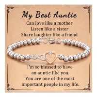 Aunis Bracelets Infinity Heart Bracelet Gifts for Women Birthday Gifts for Best Auntie C-003-auntie