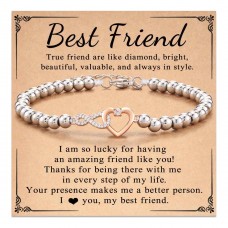 Aunis Best Friend Jewelry Gifts for Women Infinity Heart Bracelet Friendship Bracelet Gifts for Women Girls Thank You Gifts for Birthday Christmas Gift C-003-best friend