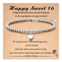 Aunis 16th Birthday Gifts Girl Heart Bracelets Birthday Gifts for Her Teenage Gifts Girls for Best Friend Daughter C-006-sweet 16