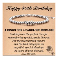 Aunis 40th birthday gifts for women Four Rings Bracelet Birthday Presents for Friend Mum Auntie C-006-40th birthday