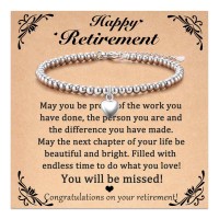 Aunis Retirement Gifts for Women 2023 Coworker Retired Gifts Sweet Heart Bracelet for Friend Teachers Family C-007-Sweet Heart