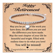 Aunis Retirement Gifts for Women 2023 Coworker Retired Gifts Sweet Heart Bracelet for Friend Teachers Family C-007-Sweet Heart