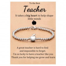 Thank You Teacher Gifts Apple Bracelet Teacher Gifts for Women C-008-to the best teacher