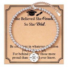 Aunis Graduation Gifts for Her 2023 Compass Bracelets for Friend Daughter Perfect Graduation Gifts University College Middle high School Graduate Souvenir for Senior Students C9