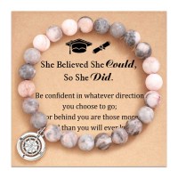 Aunis Graduation Gifts for Her 2023 Compass Bracelets for Friend Daughter Perfect Graduation Gifts University College Middle high School Graduate Souvenir for Senior Students C-009-pink