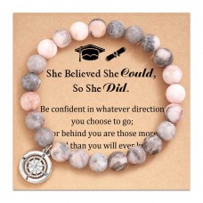 Aunis Graduation Gifts for Her 2023 Compass Bracelets for Friend Daughter Perfect Graduation Gifts University College Middle high School Graduate Souvenir for Senior Students C-009-pink