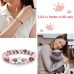 Aunis Cat Gifts for Women Cat Lovers Pink Nature Stone Bracelet C-020-cat's paw