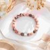 Aunis Cat Gifts for Women Cat Lovers Pink Nature Stone Bracelet C-020-cat's paw