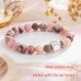 Aunis Cat Gifts for Women Cat Lovers Pink Nature Stone Bracelet C-020-cat's paw